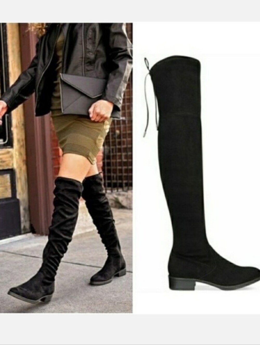 Circus by Sam Edelman Peyton Over the Knee Black Velour Boots Women's 9.5